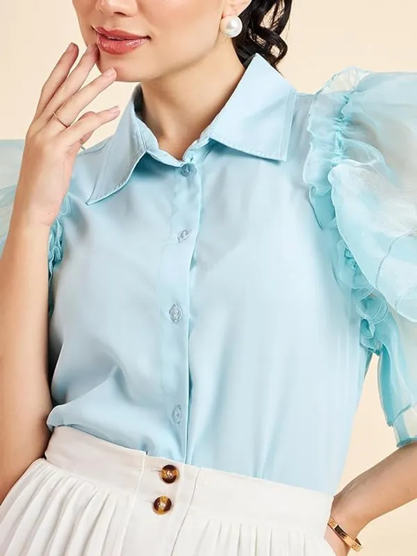 Women_S_Organza_Sheer_Shirt_Top_Puff_Sleeves_Western_Top_Regular_Fit