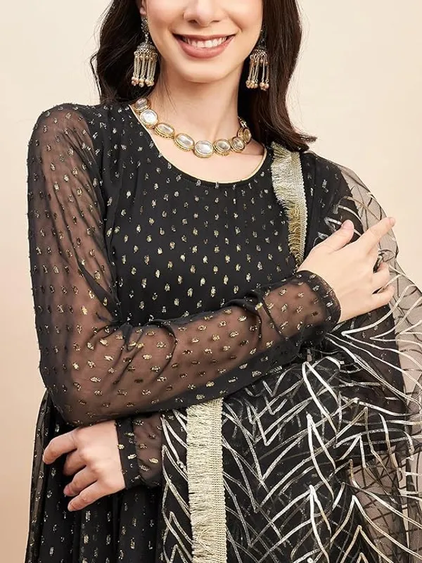 Women_Lurex_Anarkali_Kurta_And_Pant_Set_With_Dupatta