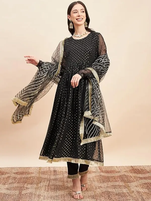 Women_Lurex_Anarkali_Kurta_And_Pant_Set_With_Dupatta