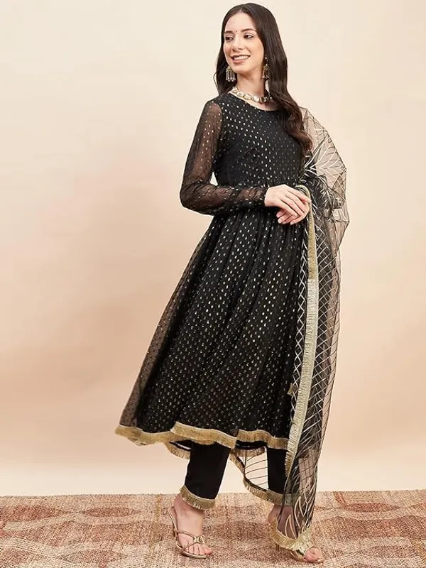 Women_Lurex_Anarkali_Kurta_And_Pant_Set_With_Dupatta