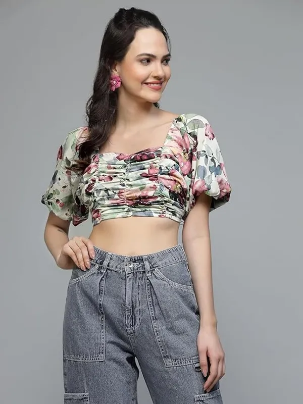 Women_Floral_Crop_Top_Ruched_Front_Sweetheart_Neck_Smocked_Back_Stylish_Summer_Top_Puff_Sleeves_Trendy_S_Xxl