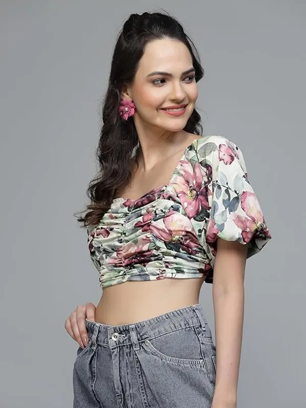 Women_Floral_Crop_Top_Ruched_Front_Sweetheart_Neck_Smocked_Back_Stylish_Summer_Top_Puff_Sleeves_Trendy_S_Xxl
