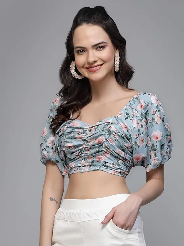 Women_Floral_Crop_Top_Ruched_Front_Sweetheart_Neck_Smocked_Back_Stylish_Summer_Top_Puff_Sleeves_Trendy_S_Xxl
