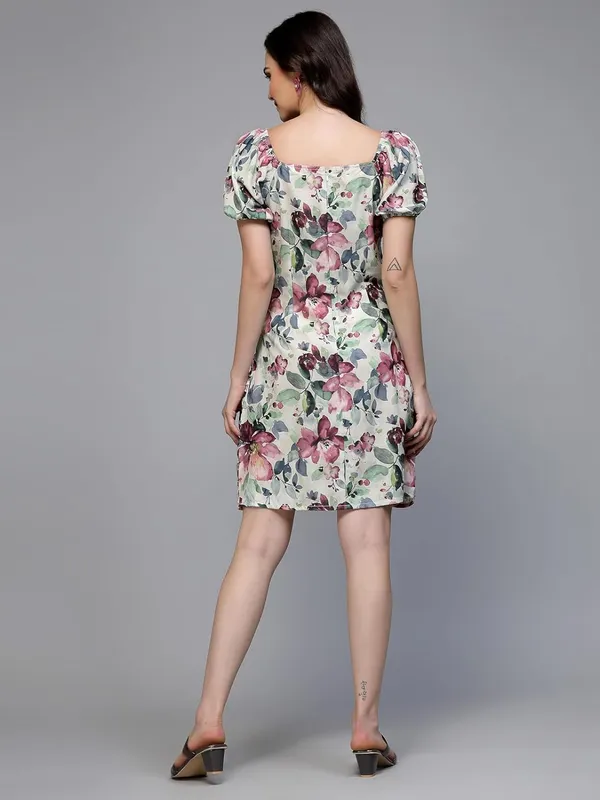 Women_Ruched_Bodycon_Dress_Printed_Crepe_Slim_Fit_Party_Dress_Square_Neck_Short_Sleeve_Fitted_Dress_S_Xxl