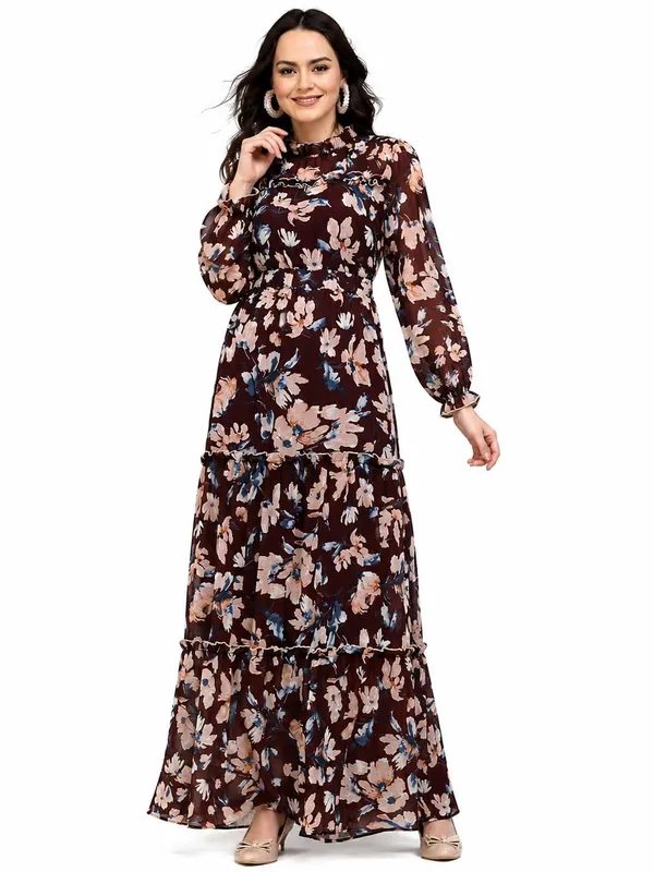 Women_S_Floral_Printed_Chiffon_Maxi_Dress_Long_Sleeve_Tiered_A_Line_Dress_Round_Neck_Casual_Party_Western_Dress_With_Lining_S_Xxl_Sizes