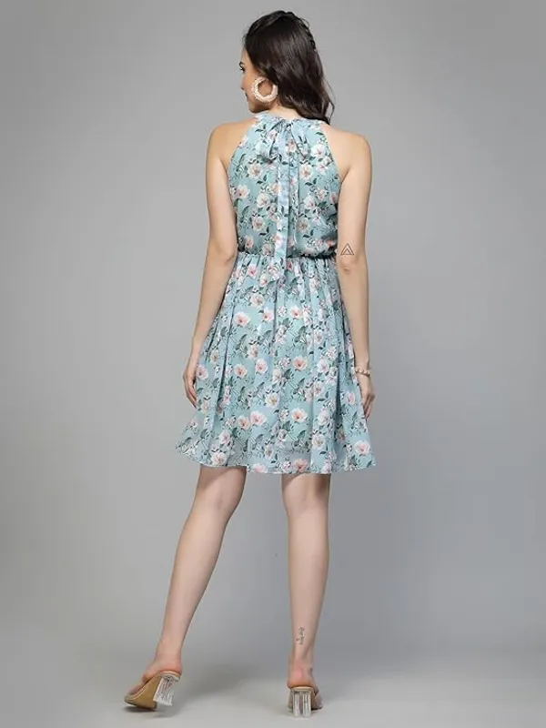 Women_Georgette_Halter_Neck_Dress_Printed_Sleeveless_Knee_Length_Fit_Flare_Summer_Party_Dress_With_Tie_Up_Back_S_Xxl