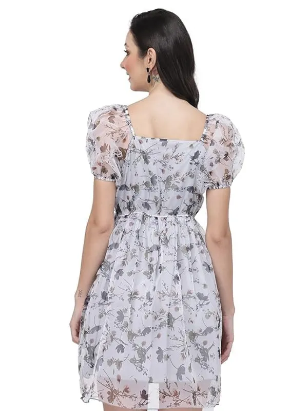 Women_Floral_Organza_Skater_Dress_Fit_Flare_Short_Dress_Knee_Length_Sizes_S_Xxl
