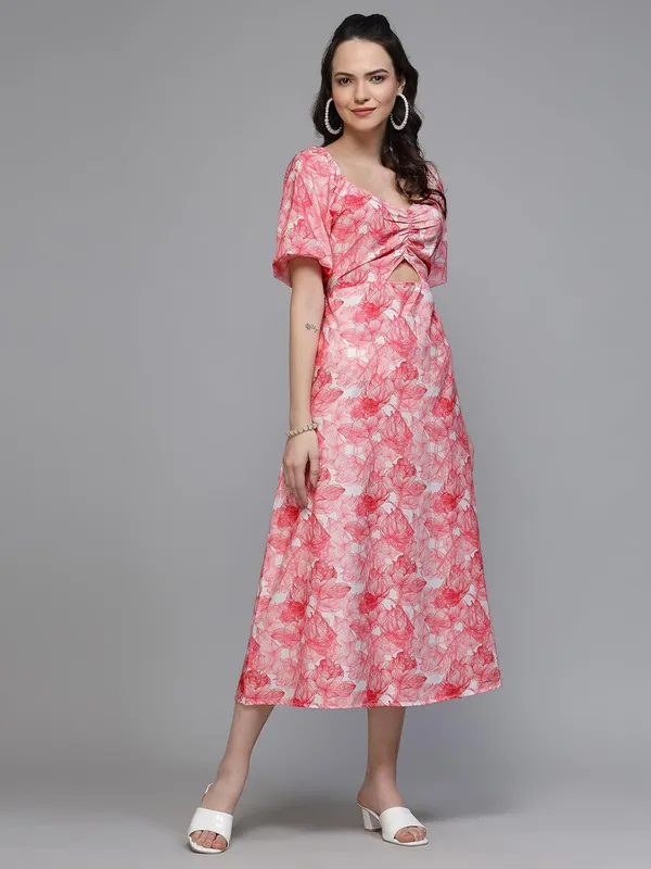 Women_Crepe_Printed_A_Line_Dress_Sweetheart_Neck_Puff_Sleeve_Elasticated_Waist_Summer_Casual_Stylish_Dress_S_Xxl