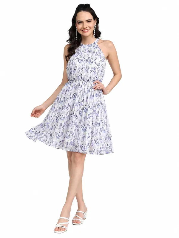 Women_Georgette_Halter_Neck_Dress_Printed_Sleeveless_Knee_Length_Fit_Flare_Summer_Party_Dress_With_Tie_Up_Back_S_Xxl