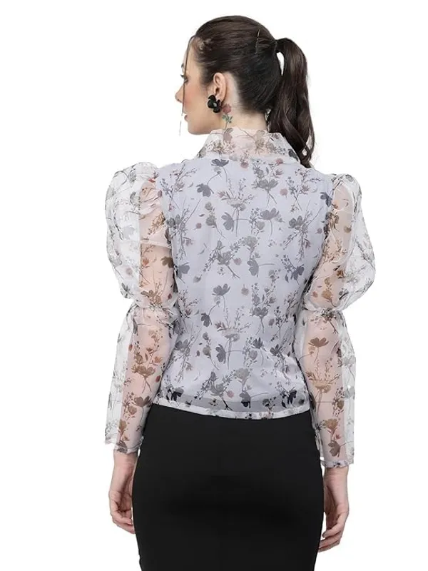 Women_Organza_Printed_Top_Sheer_Puff_Sleeves_Stylish_Western_Top_Tie_Up_Neck_With_Inner_Knit_Lining_S_Xxl