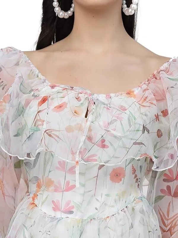 Organza_Cape_Frill_White_Floral_Mini_Dress_With_Puff_Sleeves_White_With_Pink_Floral_Print_Square_Neckline