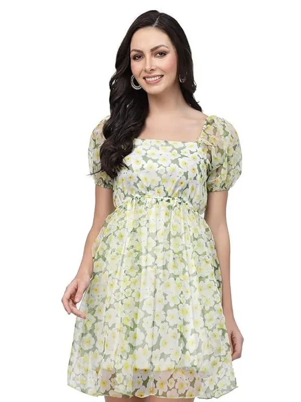 Women_Floral_Organza_Skater_Dress_Fit_Flare_Short_Dress_Knee_Length_Sizes_S_Xxl