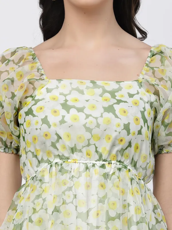 Women_Floral_Organza_Skater_Dress_Fit_Flare_Short_Dress_Knee_Length_Sizes_S_Xxl