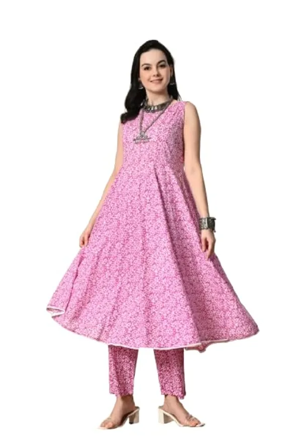 Women_Pure_Cotton_Kurta_Set_Printed_Anarkali_Kurta_With_Palazzo_Sleeveless_Flared_Ethnic_Set_Summer_Kurta_Set_S_Xxl