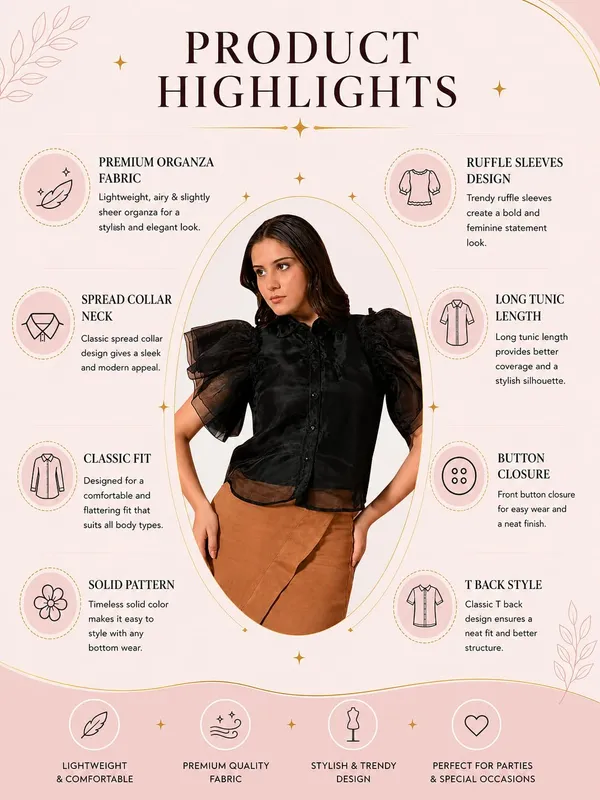 Women_S_Black_Organza_Shirt_Top_Puff_Sleeves_Western_Top_Regular_Fit