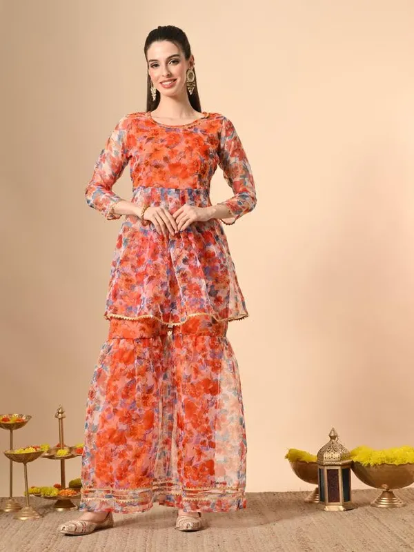 Floral_Print_Sharara_Suit_With_Dupatta_Multicolour_Ethnic_Set_Traditional_Indian_Wedding