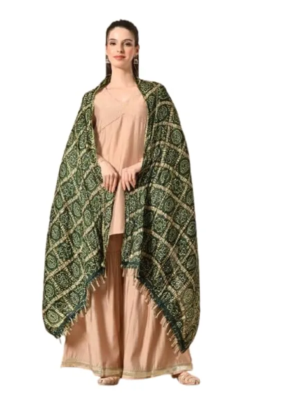 Product_Summary_Fabway_Clothing_Women_Bandhani_Silk_Dupatta_Printed_Ethnic_Dupatta_With_Fringe_Lace_Border_Lightweight_Festive_Dupatta_For_Kurta_Suit_Sets