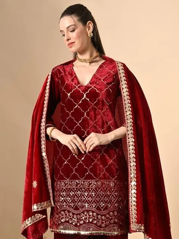 Women_Velvet_Heavy_Embroidered_Pakistani_Kurta_Palazzo_Set_With_Dupatta_V_Neck_Festive_Wedding_Ethnic_Suit_S_Xxl