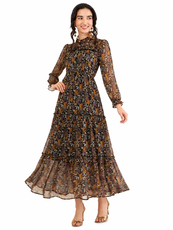 Women_S_Floral_Print_Maxi_Dress_Long_Sleeve_Tiered_Ruffle_High_Neck