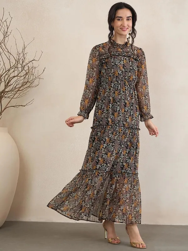 Women_S_Floral_Print_Maxi_Dress_Long_Sleeve_Tiered_Ruffle_High_Neck