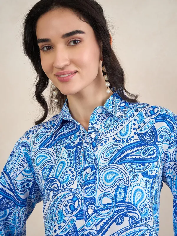 Women_S_Floral_Print_Flared_Shirt_Dress_Long_Sleeve_Collar_Neck_S_Xxl