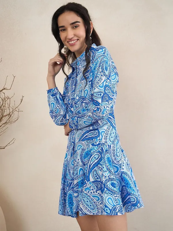 Women_S_Floral_Print_Flared_Shirt_Dress_Long_Sleeve_Collar_Neck_S_Xxl