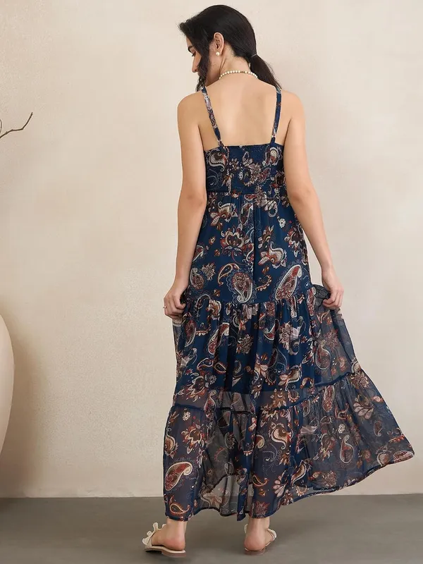 Women_S_Printed_Chiffon_Maxi_Dress_V_Neck_Spaghetti_Strap_Tiered_Flowy_Silhouette_Boho_Style
