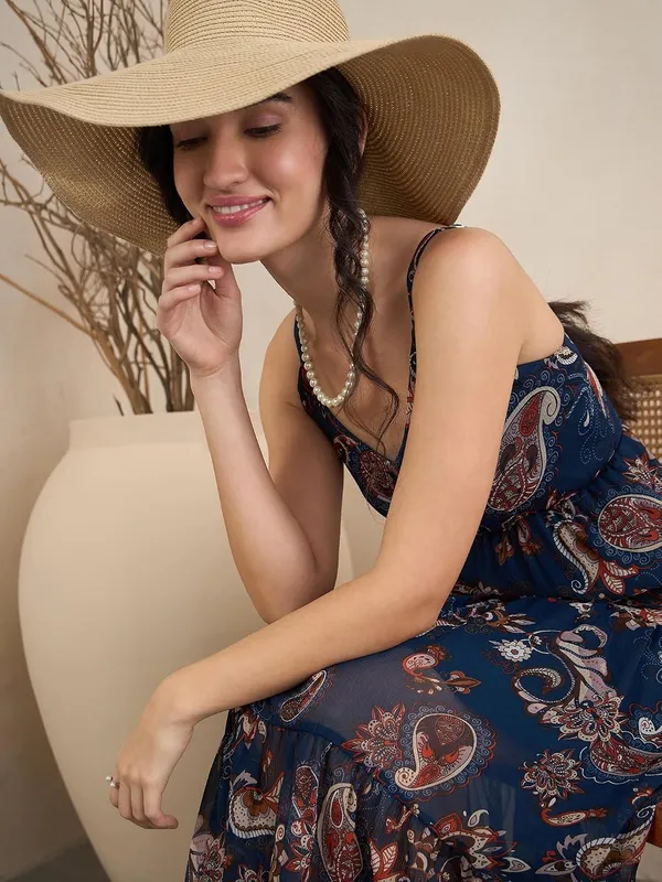 Women_S_Printed_Chiffon_Maxi_Dress_V_Neck_Spaghetti_Strap_Tiered_Flowy_Silhouette_Boho_Style