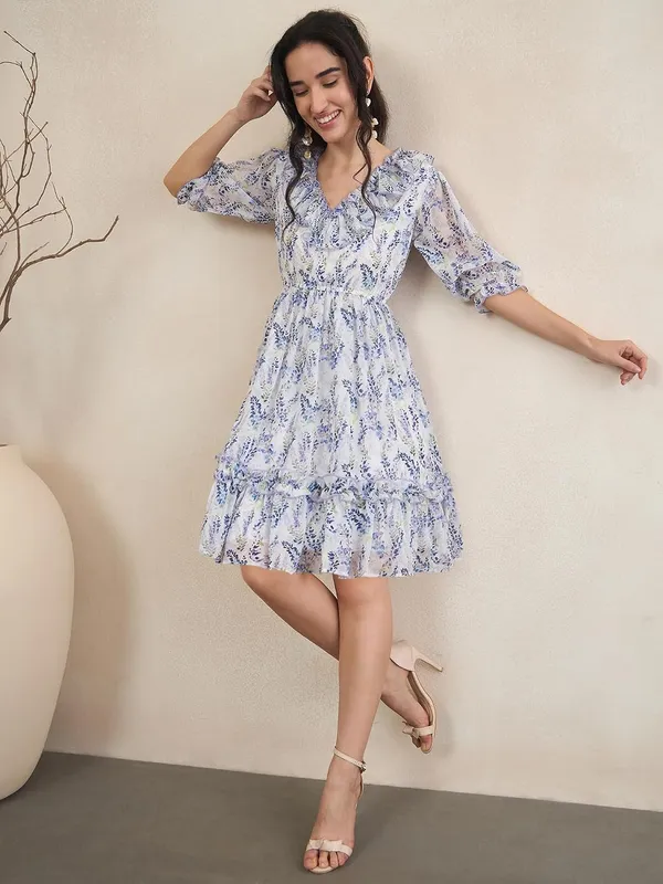 Women_S_Blue_Floral_Print_Georgette_Tiered_Dress_Ruffle_Neck_3_4_Sleeves_Knee_Length