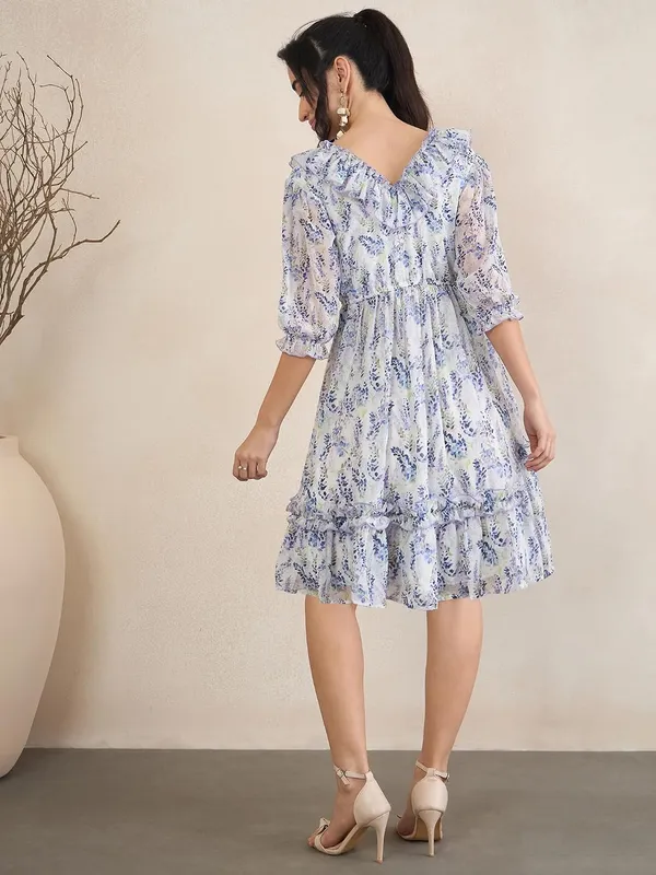 Women_S_Blue_Floral_Print_Georgette_Tiered_Dress_Ruffle_Neck_3_4_Sleeves_Knee_Length