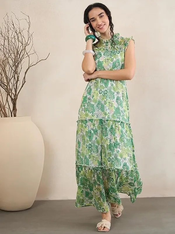 Women_S_Floral_Print_Chiffon_Maxi_Dress_Tiered_With_Ruffle_Neck_Sleeveless