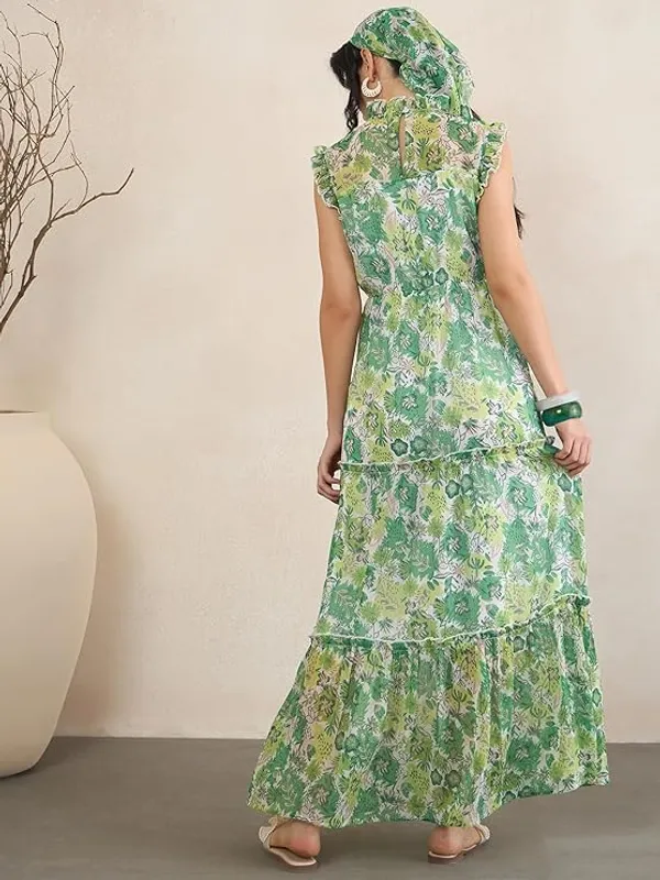 Women_S_Floral_Print_Chiffon_Maxi_Dress_Tiered_With_Ruffle_Neck_Sleeveless