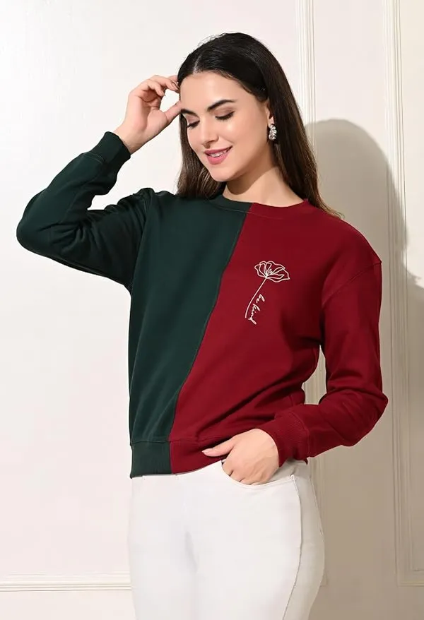 Fabway_Women's_Colorblock_Sweatshirt_–_Soft_Cotton_Terry_Pullover_with_Ribbed_Cuffs,_Stylish_Winter_Casual_Top