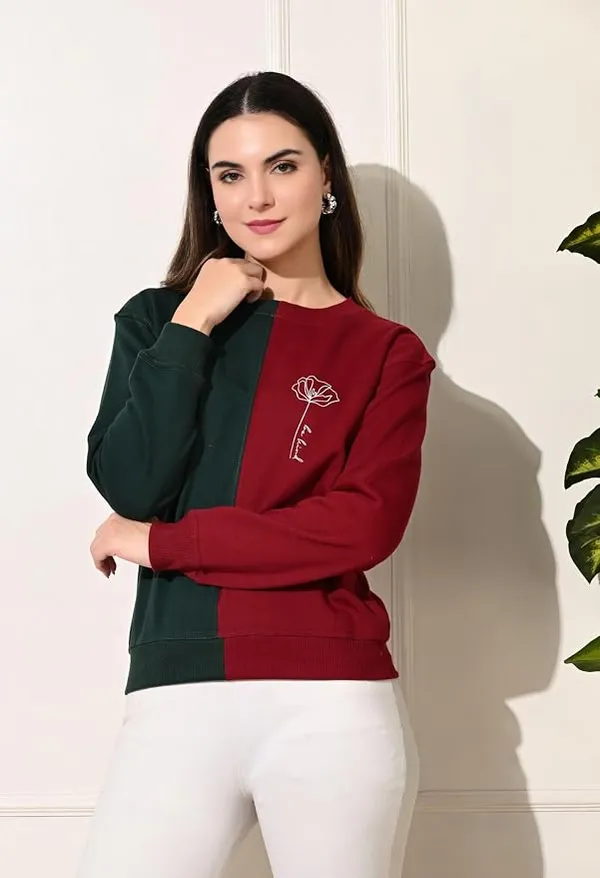 Fabway_Women's_Colorblock_Sweatshirt_–_Soft_Cotton_Terry_Pullover_with_Ribbed_Cuffs,_Stylish_Winter_Casual_Top