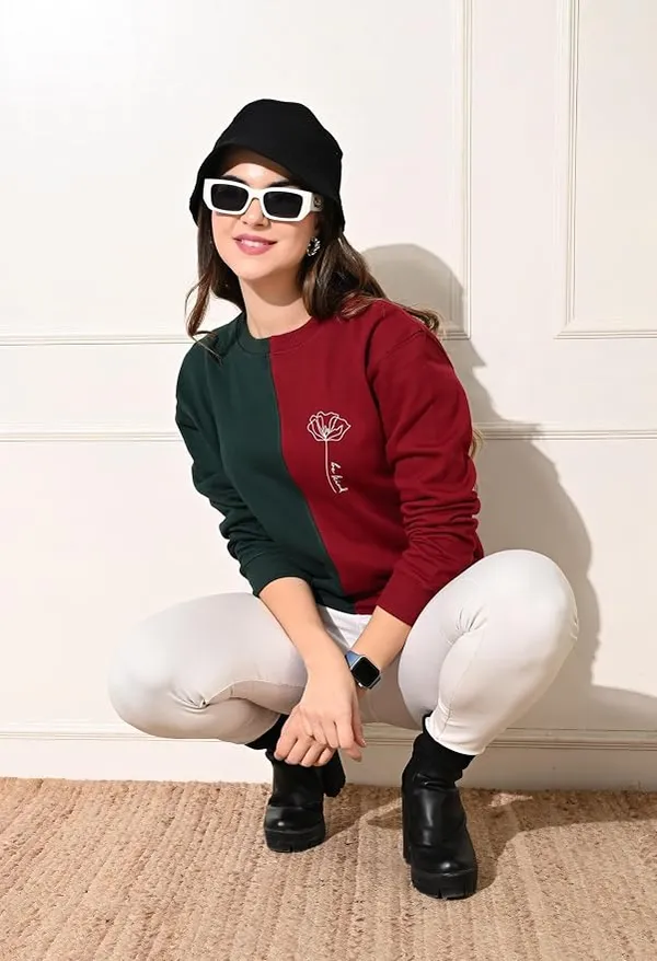 Fabway_Women's_Colorblock_Sweatshirt_–_Soft_Cotton_Terry_Pullover_with_Ribbed_Cuffs,_Stylish_Winter_Casual_Top