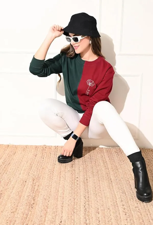 Fabway_Women's_Colorblock_Sweatshirt_–_Soft_Cotton_Terry_Pullover_with_Ribbed_Cuffs,_Stylish_Winter_Casual_Top