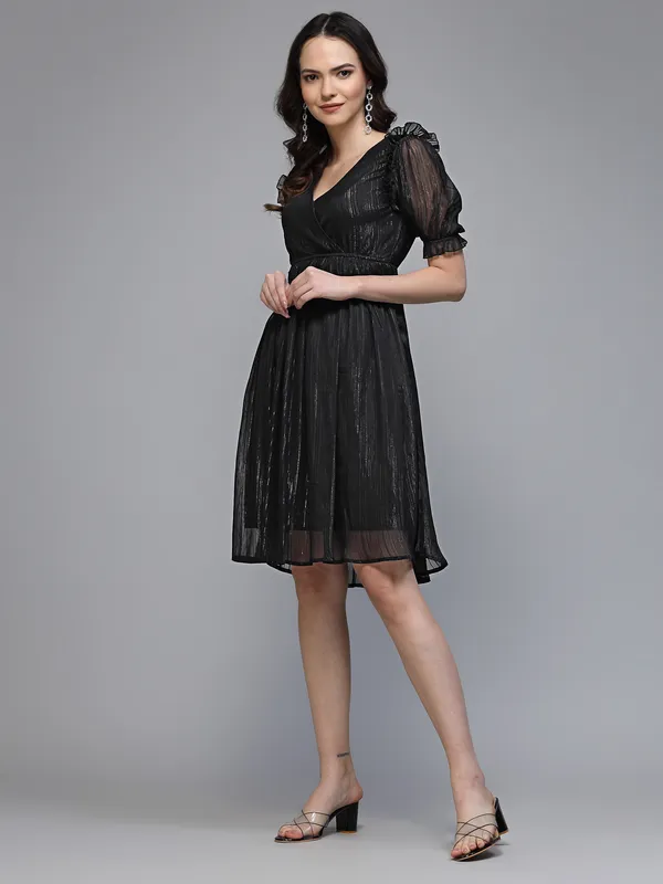 Black_Lurex_Fit_And_Flare_Dress_for_Women