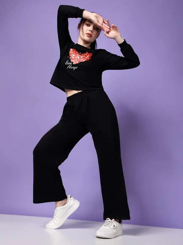 Black_Trouser_And_Wide_Leg_Pants_Set_For_Women
