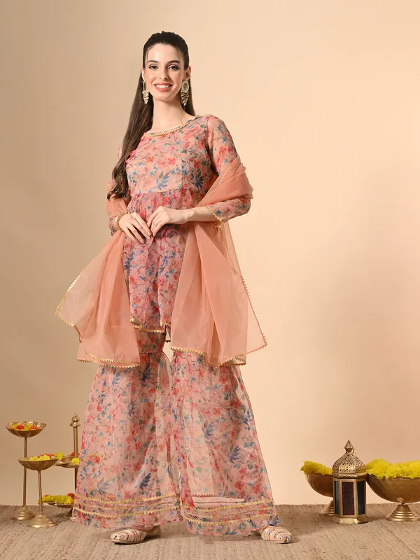 Peach_Floral_Print_Anarkali_Suit_for_Women