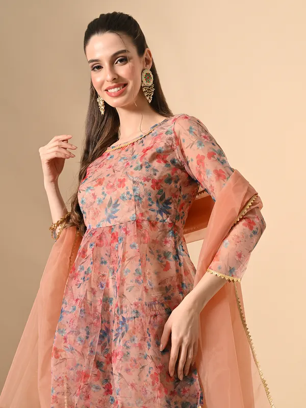 Peach_Floral_Print_Anarkali_Suit_for_Women