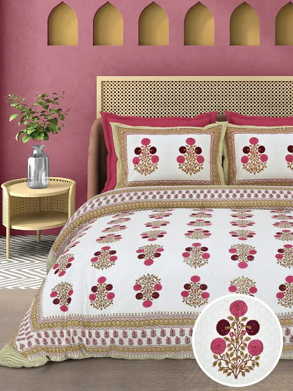 Rose_Pink_Fabric_Floral_Print_King_Size_Bedsheet_Set