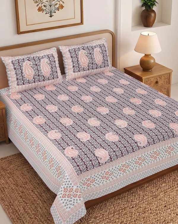 Printed_Paisley_Double_Bedsheet_With_Pillow_Covers_Thread_Count_140_GSM_200