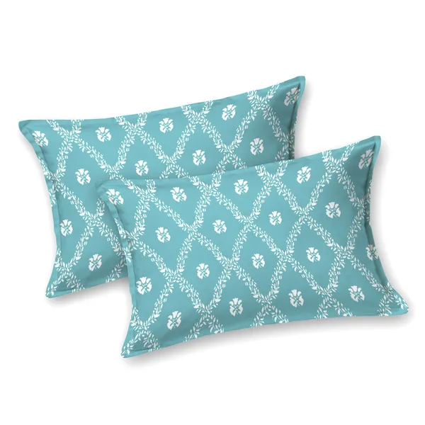 Teal_Floral_Print_King_Size_Bedsheet