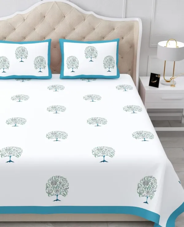 Sky_Blue_Tree_Print_King_Size_Bedsheet