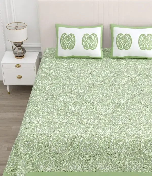 Light_Green_Paisley_Print_King_Size_Bedsheet