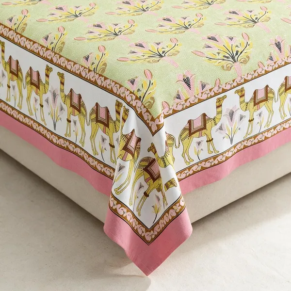 Greenish_Yellow_Floral_Print_King_Size_Bedsheet