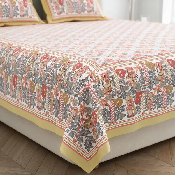 Pink_Floral_Printed_King_Size_Bedsheet