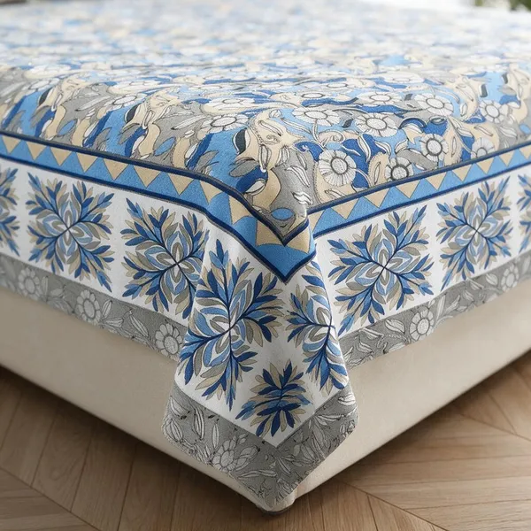 Blue_Floral_Print_King_Size_Bedsheet
