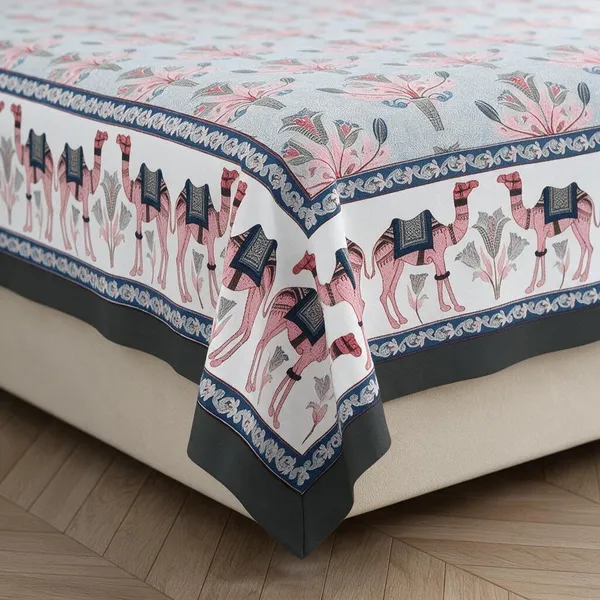 Steel_Blue_Floral_Printed_King_Size_Bedsheet