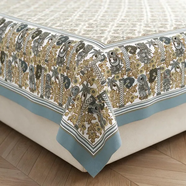Grey_Floral_Print_King_Size_Bedsheet
